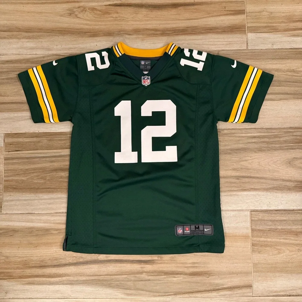 Nike Green Bay Packers Aaron Rodgers 12 Jersey Youth Medium Green NFL On‎ Field